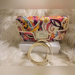 EUC-Nicole Miller Floral Print Crossbody Purse